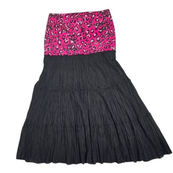 Y2K emo punk pink cheetah print one of‎ a kind boho maxi skirt S - Picture 3 of 9